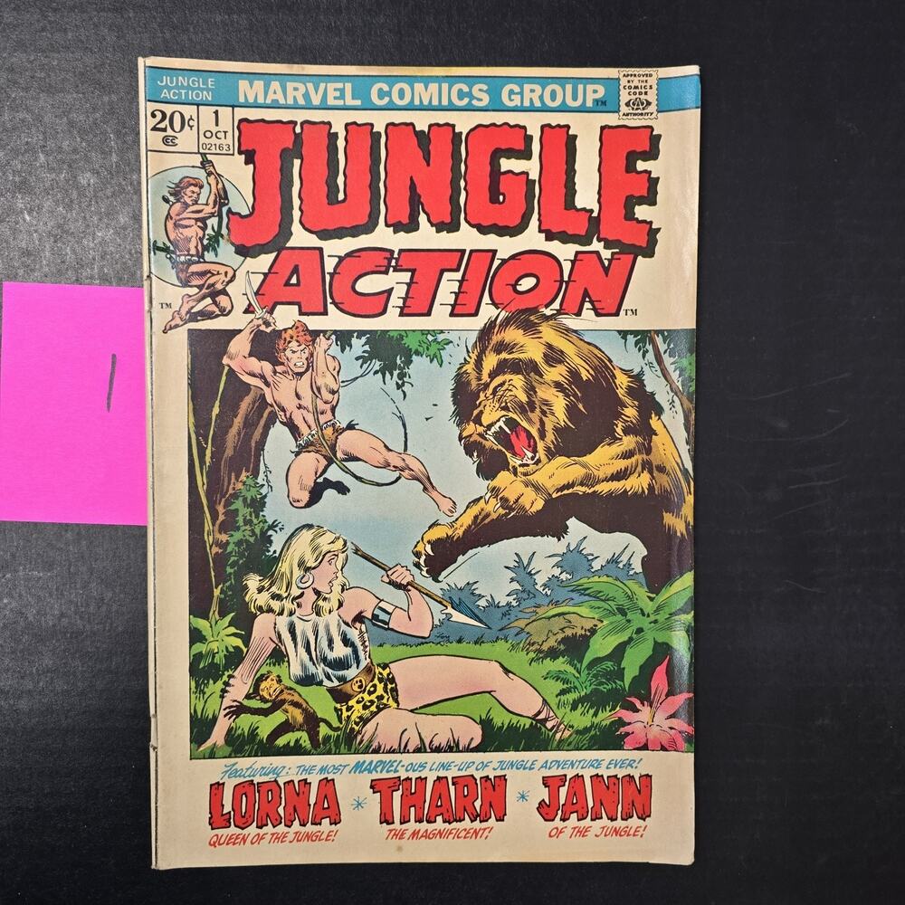 Jungle Action #1 BRONZE AGE MARVEL COMIC BOOK Lorna - Tharn - Jann CIRCA 1972